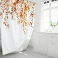 thumbnail image 2 of Orange Eucalyptus Shower Curtain - Watercolor Plant Leaves Floral Fabric Shower Curtain Set with Plastic Hooks, Water Resistant, Natural Botanical Spring Cloth Shower Curtains for Bathroom, 72x72, 2 of 6