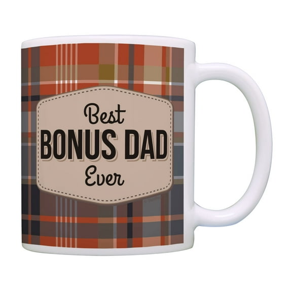 ThisWear Best Step Dad Gifts Best Step Dad Ever Step Dad Mug Fathers Day Mug Coffee Mug Red Plaid