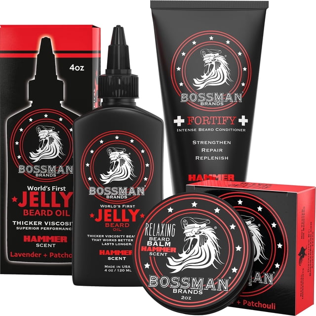 Kit para barba Bossman Essentials con aceite y bálsamo para barba en gelatina