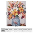 thumbnail image 4 of Fenyluxe Flowers Print Throw Blanket Flannel Lightweight Soft Blanket 60x80in, 4 of 6