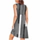 thumbnail image 5 of Camisón sin mangas con bolsillos y estampado para mujer, camisón plisado con cuello redondo, vestido de poliéster para mujer, 5 of 7