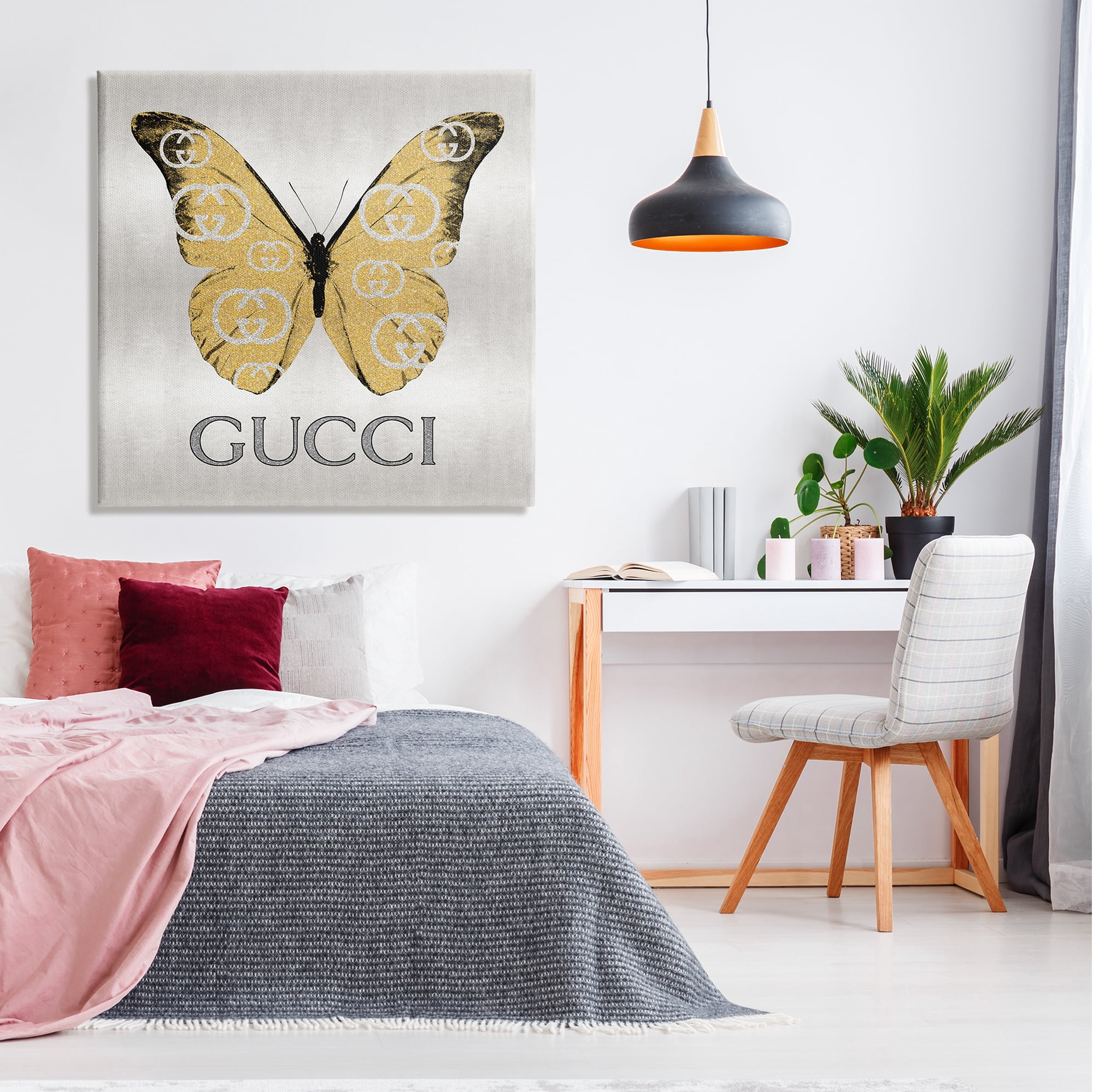 Stupell Industries Glam Brand Butterfly Animals & Insects Painting Gallery Wrapped Canvas Print Wall Art, 36 x 36