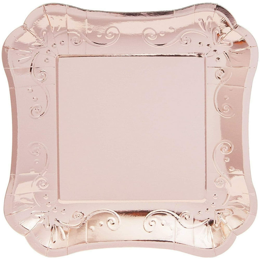 48 Packs Square Paper Party Plates, Disposable Dinner Plate Dinnerware