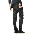 thumbnail image 4 of Ma Croix Mens Biker Jeans Slim Fit Distressed Ripped Zipper Stretch Denim Pants, 4 of 6