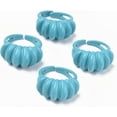 thumbnail image 1 of 2 Pcs Light Sky Blue Alloy Steel Open Rings Statement Rings Size 5 1/4(15.9mm), 1 of 3