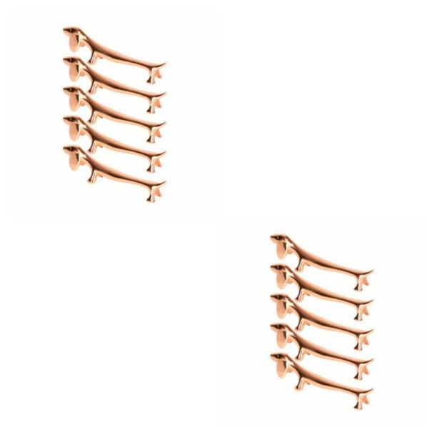 Injueey 5 piezas de vajilla de animales de dibujos animados para el hogar, soporte para cuchara, soporte para cubiertos, accesorio Bronce rojo 2Conjunto
