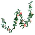 thumbnail image 1 of 2.2m Seda Artificial Rosa Guirnalda Flor Vid Rosa Ratán Boda Hogar Fiesta Decoración Hoja Decoración kenally JJ17275-05, 1 of 6