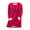 Red, variant on QHFBli Women's Sherpa Lined Top Casual Warm Top Women's Printed Pullover Winter Warm Soft Thermal Underwear Top Cozy Round Neck Homewear Sweater For