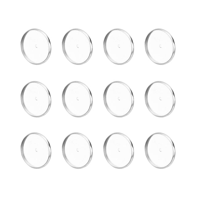 CIMAXIC 20 Pcs Accessoires de Broche DIY Plaques Rondes en Acier Inoxydable Attache Badge Boucle DIY Plateaux Inférieurs en Épingle à Poitrine (20MM Diamètre Intérieur),0.79"X0.79"X0.79 Pouces