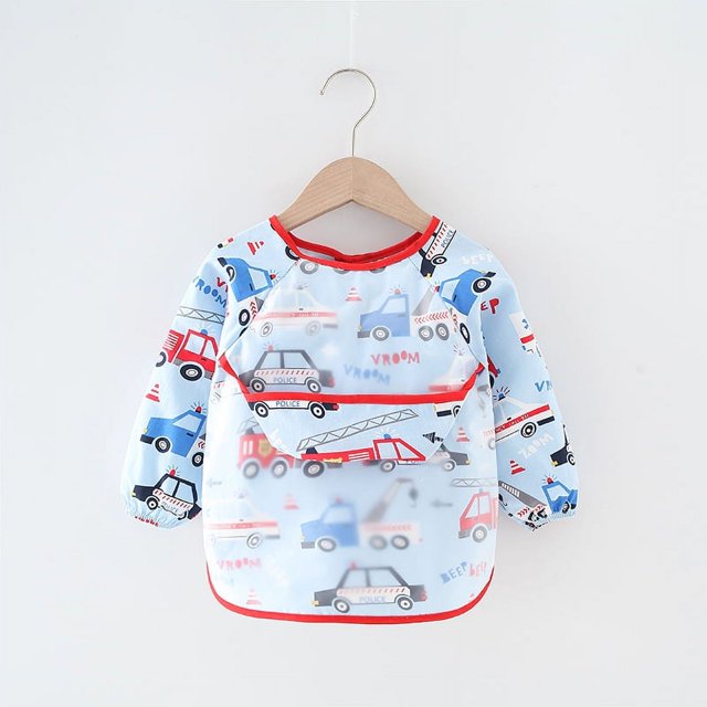 Mono para niños, impermeable, de manga larga, antiadherente, ropa de comer para bebés, delantal, babero de algodón para niños