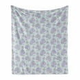 thumbnail image 1 of Floral Soft Flannel Fleece Throw Blanket, Victorian Style Delicate Flowers Pattern in Pastel Tones, Cozy Plush for Indoor and Outdoor Use, 70" x 90", Cadet Blue Mauve, by Ambesonne, 1 of 5