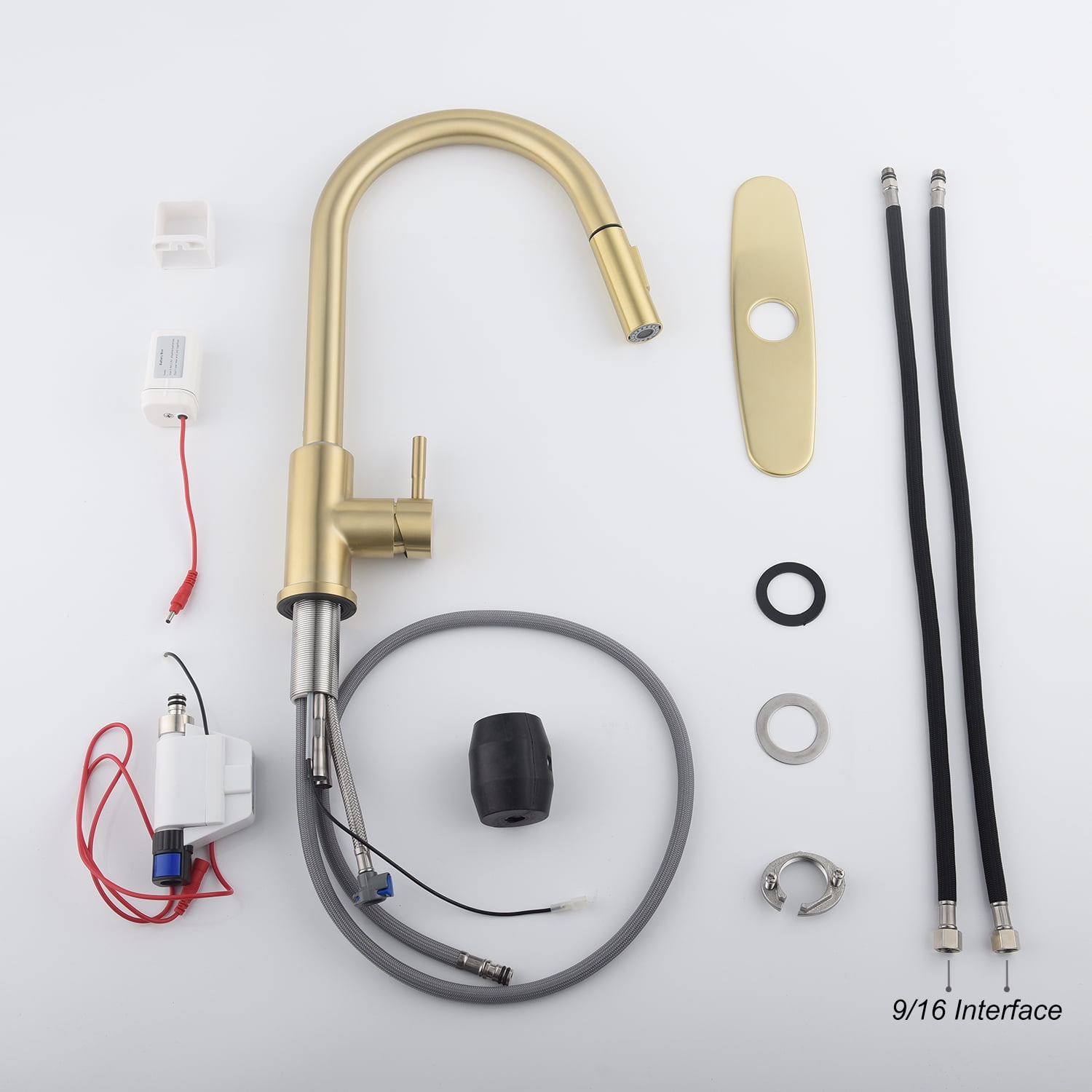 Private Jungle Single-Handle Touch Kitchen Sink Faucet with Pull Down Sprayer-Brushed Gold