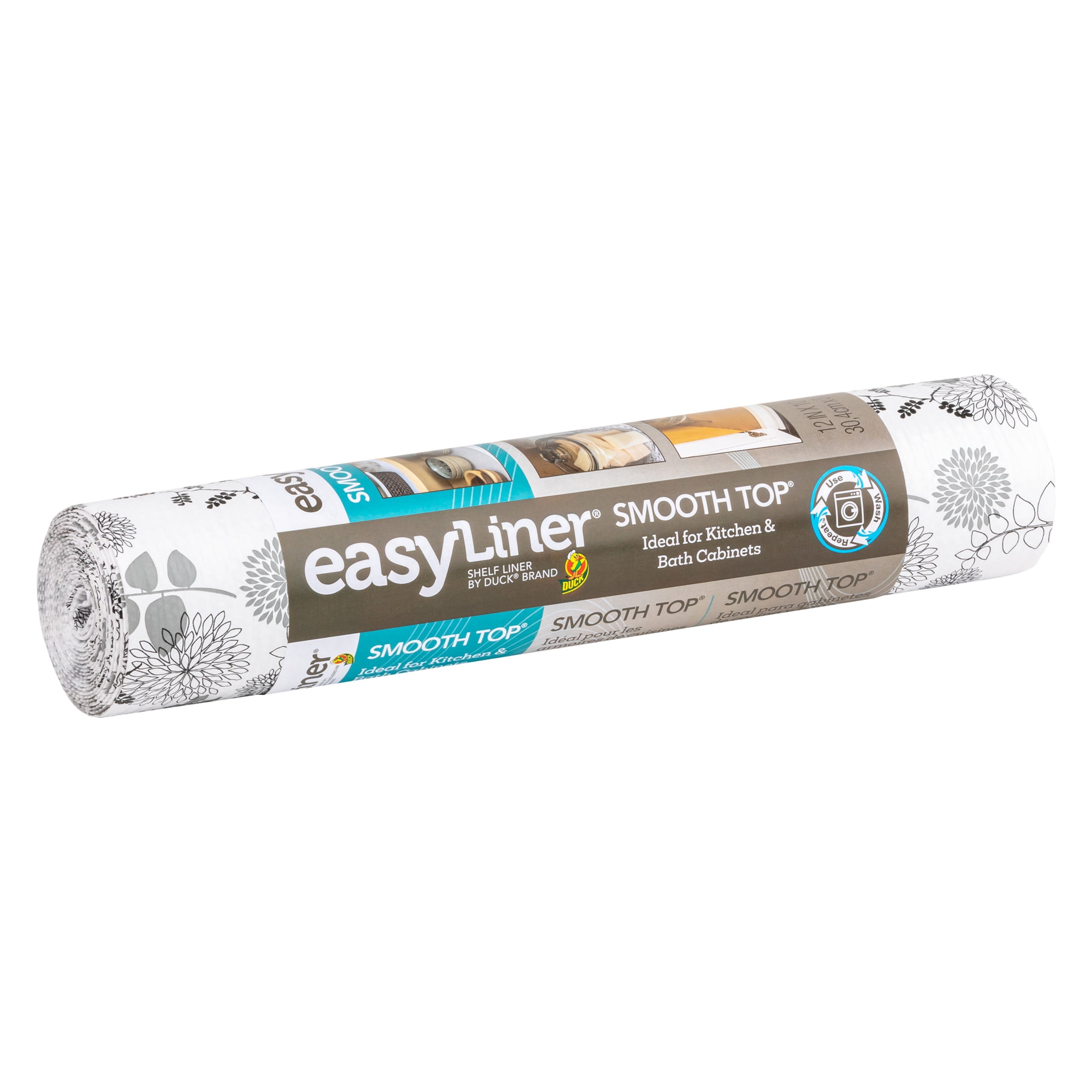EasyLiner Smooth Top Shelf Liner, Midnight Bloom, 12 in. x 10 ft