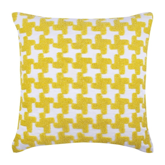 Cushion Covers For Chairs, Decorative Pillow Covers 18x18 inch (45x45 cm) Yellow, Cotton Throw Pillow Covers, Handmade Pillow Covers, Modern Geometric Pillow Cover - Yellow Belly