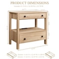 thumbnail image 2 of MINCETA Nightstand with Charging Station, Wood Storage End Table with 2 Drawers & Open Shelf, Modern Bedside Table with USB & Type-C Ports for Bedroom, Living Room, Weathered Timber, 2 of 5