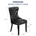 thumbnail image 4 of Subrtex Modern PU Leather Dining Chairs Set of 2, Wingback with Button Tufted Back & Nailhead Trim, Black, 4 of 6