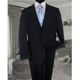 thumbnail image 1 of Navy With White Pinstripe Conversative 2 Button Flat Front Mens Business ~ Wedding 2 Piece Side Vented Suit, 1 of 1
