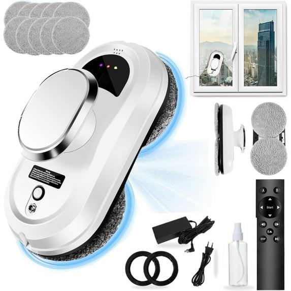Window Cleaner Robot,Smart Glass Cleaning Robotic with 5600Pa Strong Suction,Remote Control Window Cleaning Robot for Windows/Tiles/Class Door