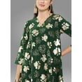 thumbnail image 5 of Janasya Women's Bottle Green Crepe Foil Printed Pant Set, 5 of 8
