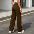 thumbnail image 6 of Ozmmyan Plus Size Womens Cargo Sweatpants Drawstring Elastic Waist Wide Leg Loose Fit Casual Lounge Pants with Side Flap Pockets for Daily Wear, 6 of 8