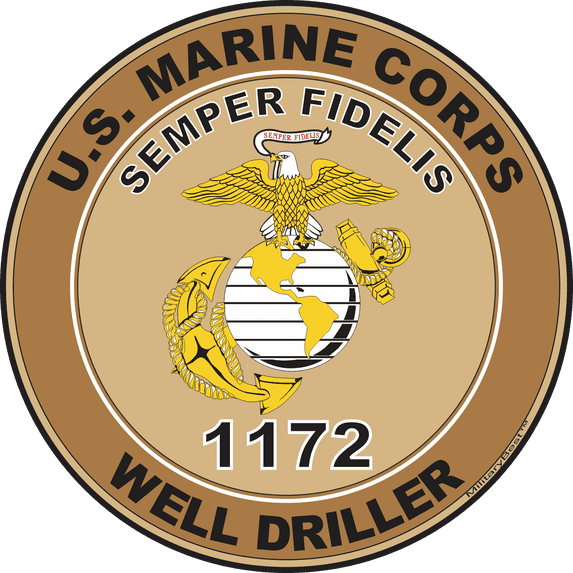 U.S.M.C. MOS 1172 Well Driller Decal 3.8" - Desert Tan