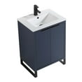 thumbnail image 3 of Fine Fixtures Opulence Collection 24 in. W x 18 in. D x 33 in. H Bathroom Vanity in Navy Blue with White Ceramic Sink - Black hardware, 3 of 8