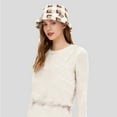 thumbnail image 3 of CYSFASHION Bucket Hats for Woman Checked Thickened Plush Fisherman Hat Warm Outdoor Sun Hat For Autumn And Winter Unisex Casual Fisherman Hat Red2, 3 of 4