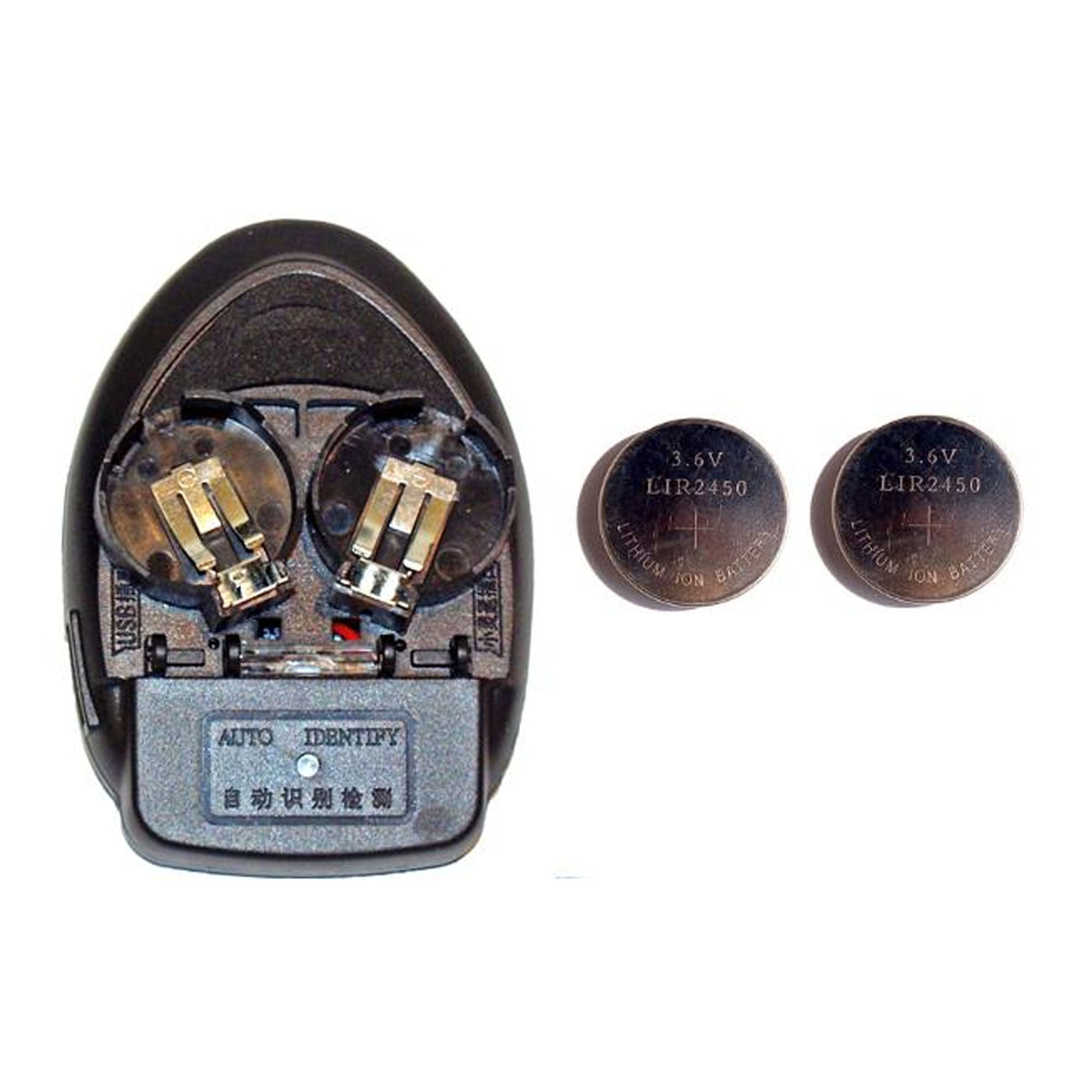 LIR2450 Charger + 2 x LIR2450 3.6 Volt Lithium Ion Button Batteries ...