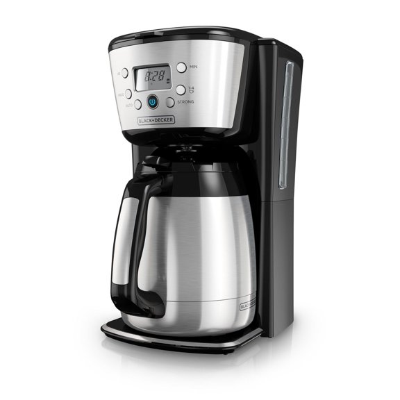 12 tasse programmable cafetière thermoverseuse en argent de BLACK + DECKER