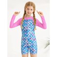 thumbnail image 5 of Usaibhir Girls One Piece Swimsuits Rash Guard for Girl Long Sleeve Bathing Suits with Front Zipper Sun Protection Swimwear 4-10 Years, 5 of 10