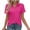*Hot Pink, variant on Lapel Shirt Collar V-Neck Top for Women,Short Sleeve Tunic T Shirt for Smart Casual And Office Wear Hot Pink,Womens Plus M