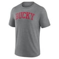 thumbnail image 2 of Men's Heather Gray Wisconsin Badgers Arch Battle Cry Tri-Blend T-Shirt, 2 of 3