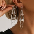 thumbnail image 5 of FENOHREFE Trendy Tassels Design Drop Earrings Fashionable Bead Chain Earrings Featuring Delicate Tassels Design for Women, 5 of 7