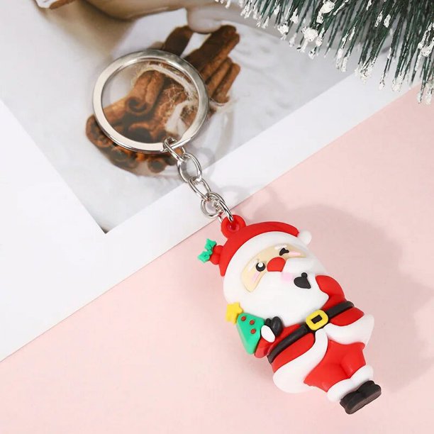 LLavero de Papá Noel de Navidad, muñeco de nieve, campana, bolsa, llavero de coche, accesorio, regalo de Festival