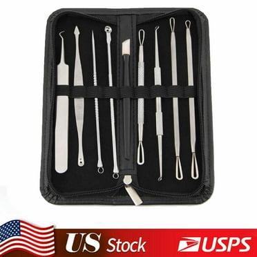 9 Pcs Blackhead Remover Tool Kit Spot Pimple Acne Comedone Popper Extractor