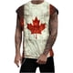 thumbnail image 2 of Camiseta sin mangas de cuello redondo para hombre, informal, a la moda, con estampado, sin mangas, deportiva, de poliéster, 2 of 5