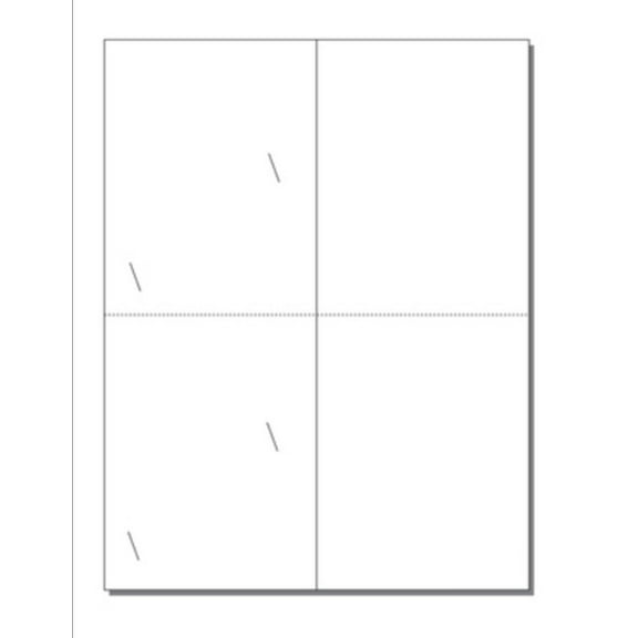 2-UP Note Cards (5.5"x 4.25" folded)wBus CardSlits on 8.5"x11" Wht Vlm -100 Shts