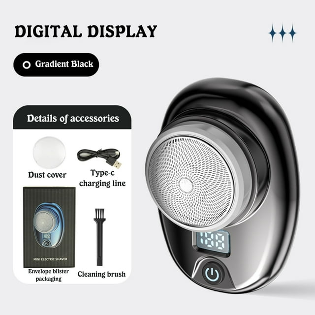 EGNMCR Mini Shaver Type-C Quick Charging Portable Travel Shaver LCD Digital Display Electric Shaver a razor