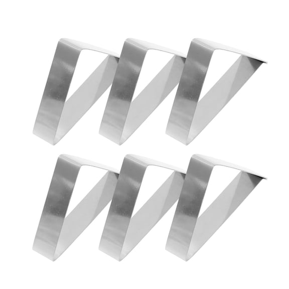 FOMIYES 6-Pack Plated Triangle Table Cover Clips, Secure Fit for Most Table Thicknesses, and Stylish