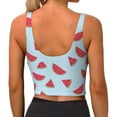 thumbnail image 3 of Fotbe Watermelon Pattern Womens' Sports Bra Longline Wirefree Padded with Medium Support Sports Moisture-Wicking Workou Vest,Tank Top-X-Large, 3 of 9