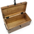 thumbnail image 5 of Treasure Chest Wooden Box with Antique Iron Lock and Skeleton Key (Medium 12.5x6x5.5) - Storage and Decor – Pirate Chest, Decorative Storage Chest with Hinged Lid, Wood Treasure Box, 5 of 8