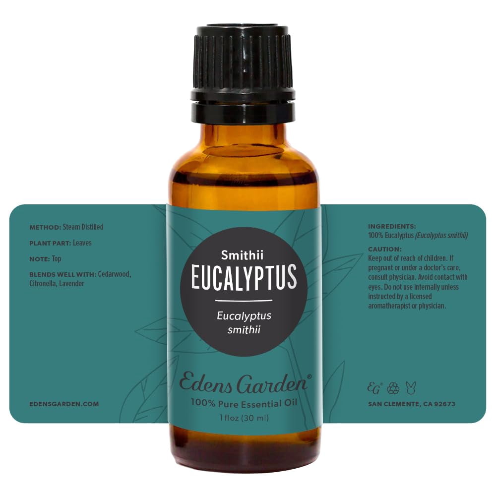 Edens Garden Eucalyptus- Smithii Essential Oil- 100% Pure Premium Grade, Undiluted, Natural, Therapeutic, Aromatherapy, The Best for Diffuser, Skin, Hair, Humidifiers 30 ml (1 fl oz)