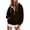 Brown, variant on Womens Quarter Zip Hoodies Leopard Print Hooded Pullover Top 2026 Trendy Casual Long Sleeve Sweatshirts