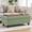 Green Faux Leather, variant on HASLE Storage Ottoman Bench with Wooden Tray, Upholstered Ottoman Coffee Table with Hidden Storage for Living Room Bedroom, Khaki