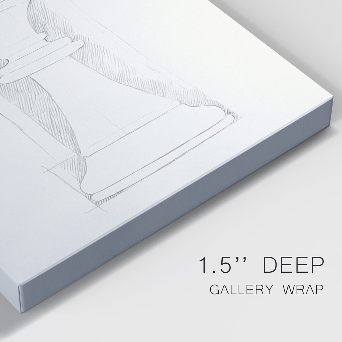 Chess Set Sketch II Premium Gallery Wrapped Canvas - Ready to Hang - 8 x 12 Each