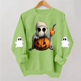 thumbnail image 2 of Edvintorg Crewneck Sweatshirts Women Long Sleeve Sweat Shirts Halloween Printed Pullover Sweatshirt Fall Winter Clothes for Women S-2XL Green, 2 of 5