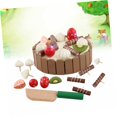 thumbnail image 2 of ¡Ey! ¡Jugar! Pastel de cumpleaños: postre magnético de madera para niños con cuchillo para cortar, remolinos de chocolate y vainilla, juego de simulación divertido, 2 of 5
