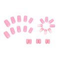 thumbnail image 3 of Fofosbeauty 24pcs Press on False Nails, Square Fake Nails, Pink Ice Sparkle Pink, 3 of 6