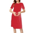 thumbnail image 1 of Zwiiyzr 2025 Robe de Maternité pour Femmes Enceintes Confortable à Manches Courtes Robe d'Allaitement à Pois Rouge, 1 of 7