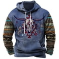 thumbnail image 3 of Sudadera con capucha con estampado de demonio Wendigo de América del Norte, sudadera con capucha de vaquero occidental, suéteres casuales de gran tamaño para uso diario, ropa de calle vintage, 3 of 5